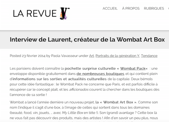 Wombat dans la revue Y