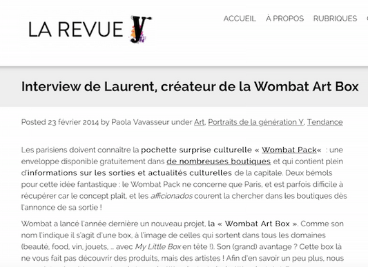 Wombat dans la revue Y